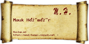 Mauk Hümér névjegykártya